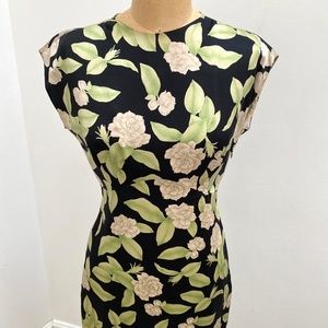 Tuleh Silk Floral Print Midi Dress size 4